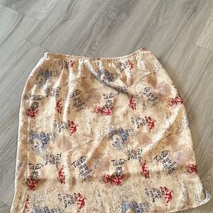 Elegant Beige Printed Skirt